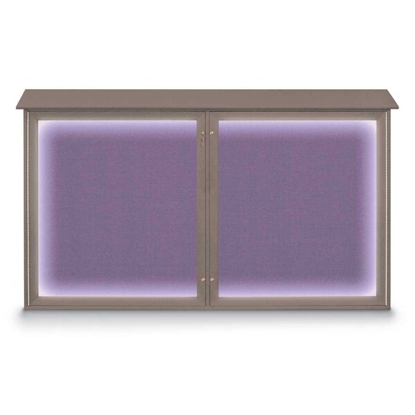United Visual Products Sliding Door Wood Corkboard, 72"x36", Waln UV9005OCS-WALNUT-SURF - main